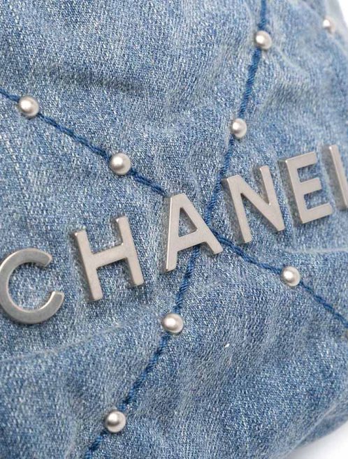 Chanel 22 Mini Denim Blue Closing System | Sell your designer bag