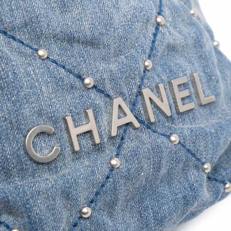 Chanel 22 Mini Denim Blue Front | Sell your designer bag