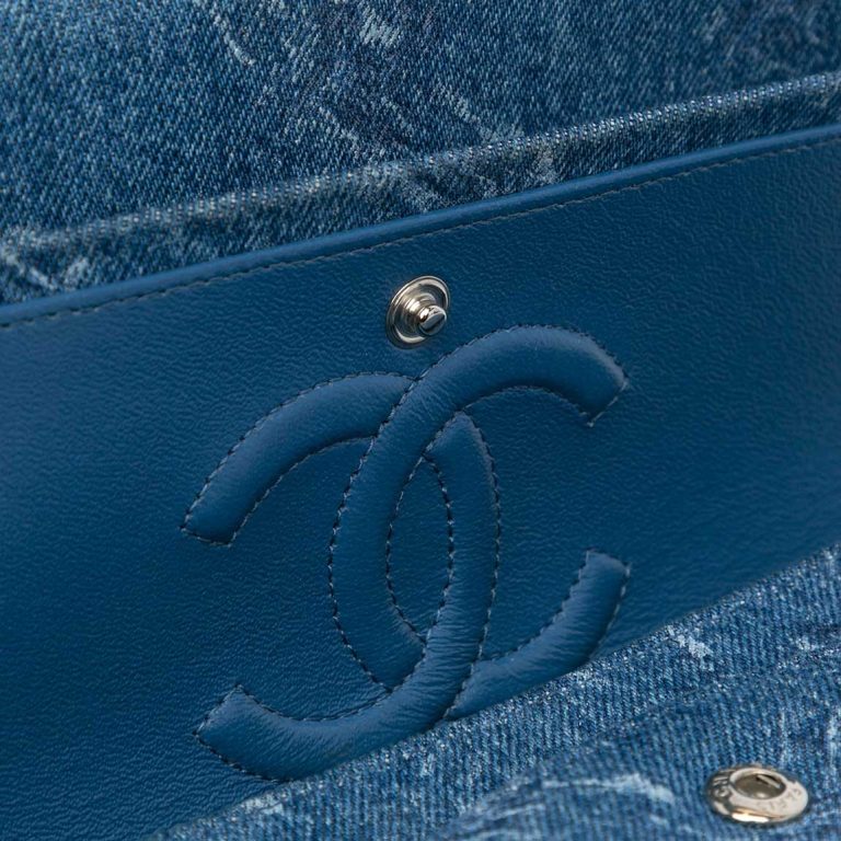 Chanel Timeless Medium Denim Blue Signs of wear | Sell your designer bag