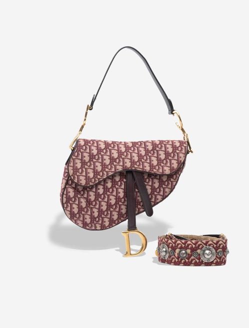 Dior Saddle Medium Oblique Jacquard Red Front | Sell your designer bag