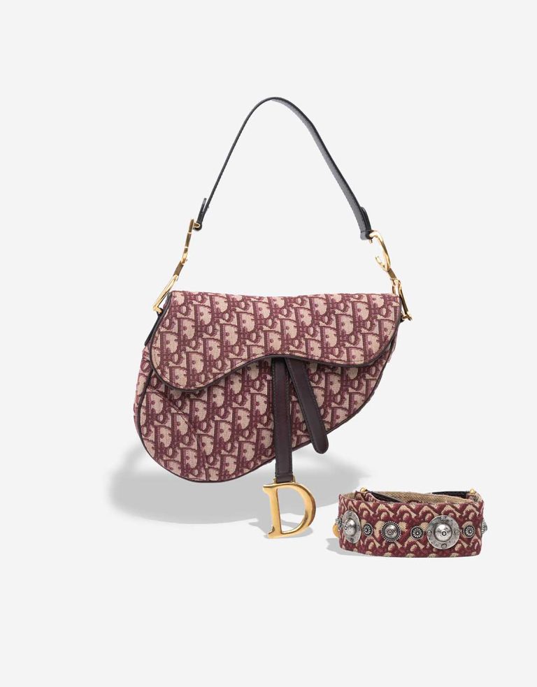 Dior Saddle Medium Oblique Jacquard Red Front | Sell your designer bag