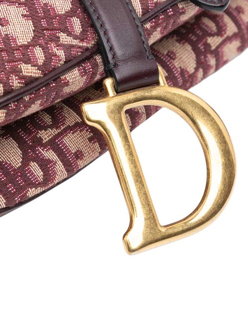 Dior Saddle Medium Oblique Jacquard Red Closing System | Sell your designer bag