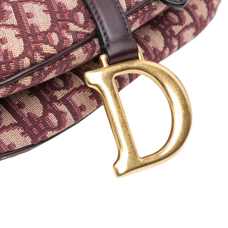 Dior Saddle Medium Oblique Jacquard Red Front | Sell your designer bag