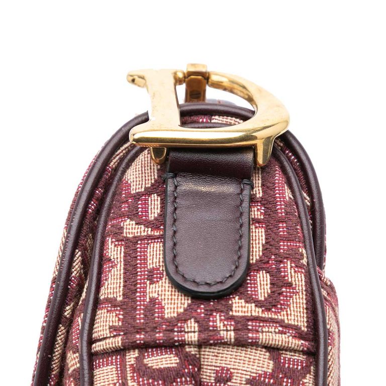 Dior Saddle Medium Oblique Jacquard Red Signs of wear | Sell your designer bag