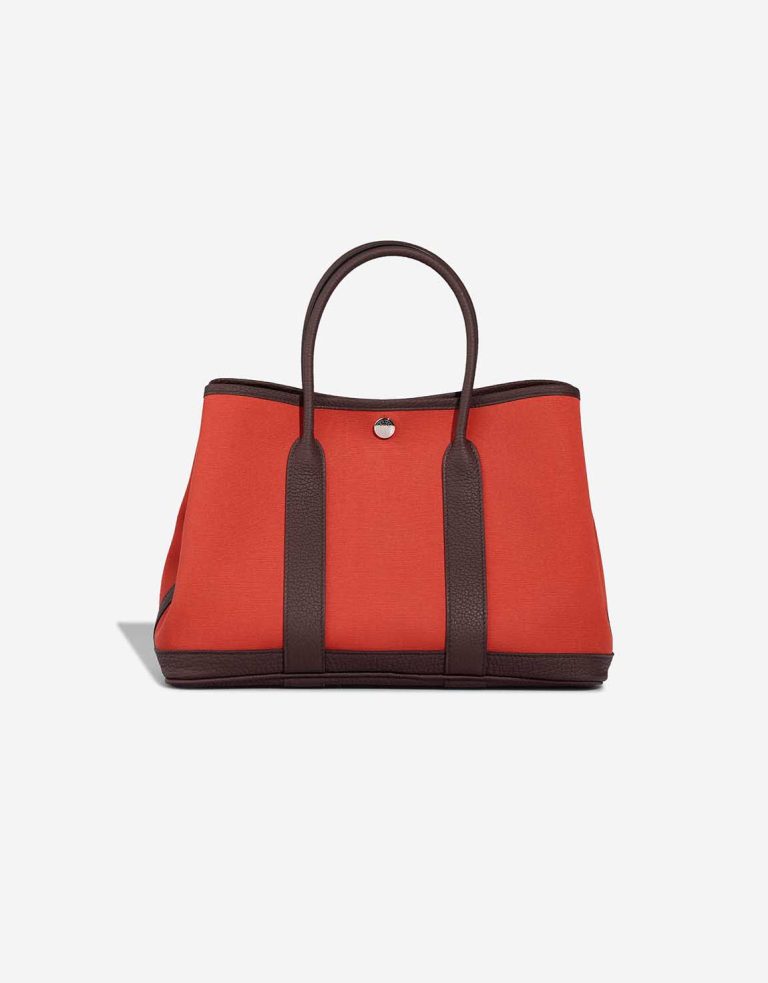 Hermès Garden Party 30 Toile / Veau Négonda Rouge Sellier / Capucine Front | Sell your designer bag