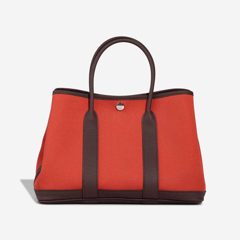 Hermès Garden Party 30 Toile / Veau Négonda Rouge Sellier / Capucine Front | Sell your designer bag