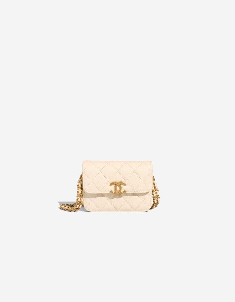 Chanel Wallet On Chain Caviar White Front | Sell your designer bag