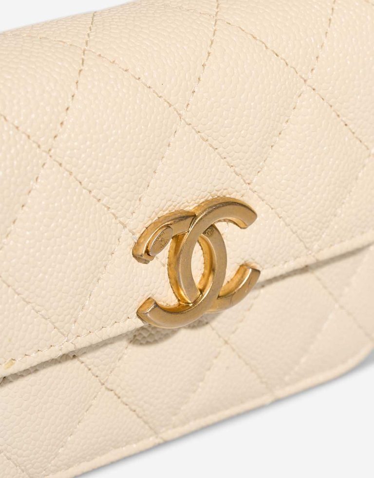 Chanel Wallet On Chain Caviar White Closing System | Sell your designer bag