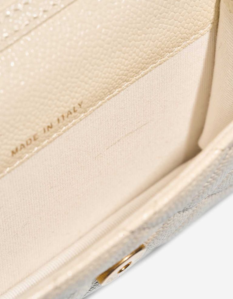 Chanel Wallet On Chain Caviar White Signs of wear | Sell your designer bag