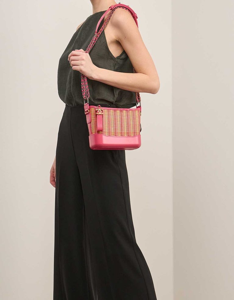 Chanel Gabrielle Small Rattan / Lamb Pink on Model | Sell your designer bag