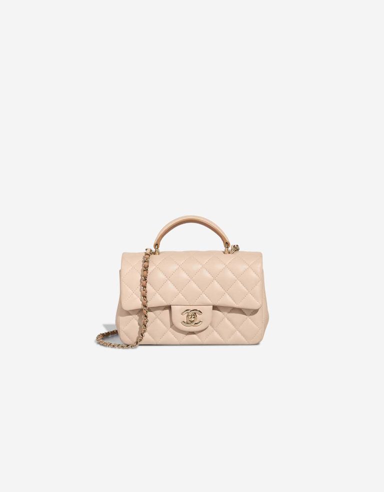 Chanel Timeless Handle Mini Rectangular Lamb Beige / Écru Front | Sell your designer bag