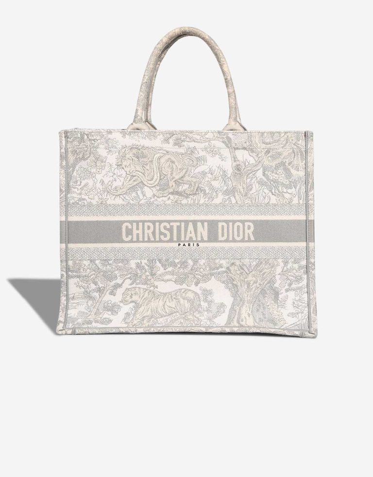 Dior Book Tote Large Canvas Beige / Grey Front | Sell your designer bag