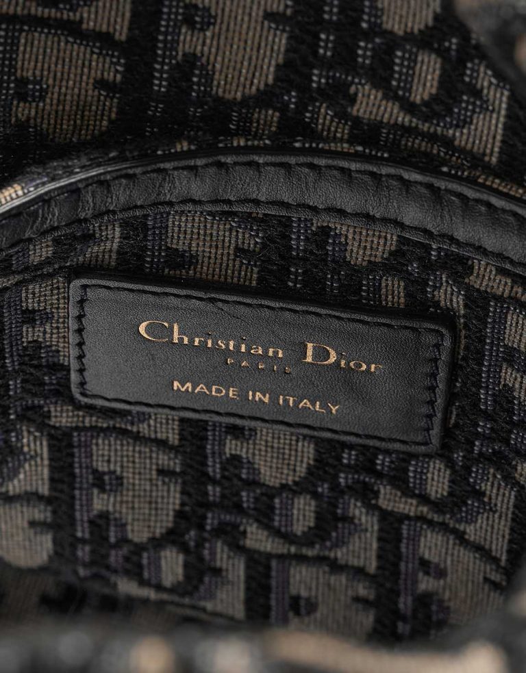 Dior Bucket Bag Wicker / Oblique Jacquard / Lamb Brown / Dark Blue Logo | Sell your designer bag