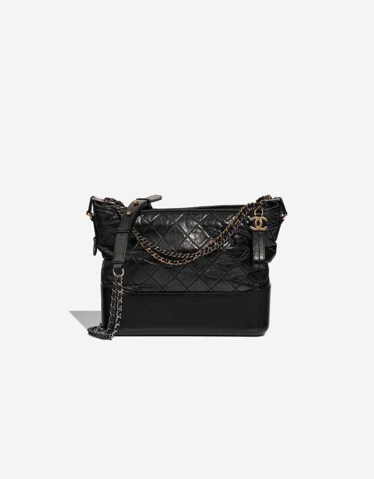 Chanel Gabrielle Medium Aged Calf Black Front | Sell your designer bag