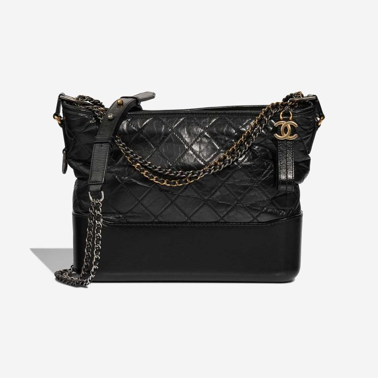 Chanel Gabrielle Medium Aged Calf Black Front | Sell your designer bag