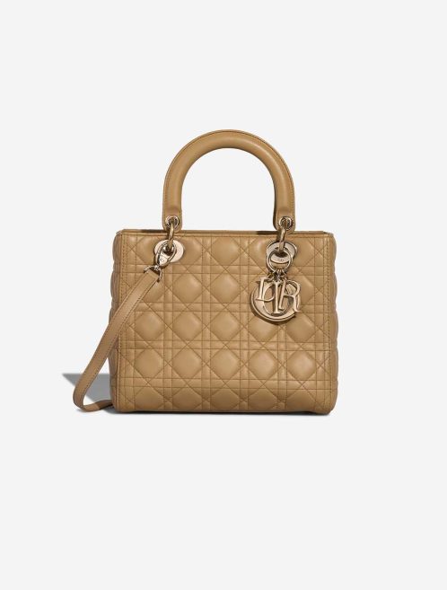 Dior Lady Medium Lamb Beige Front | Sell your designer bag