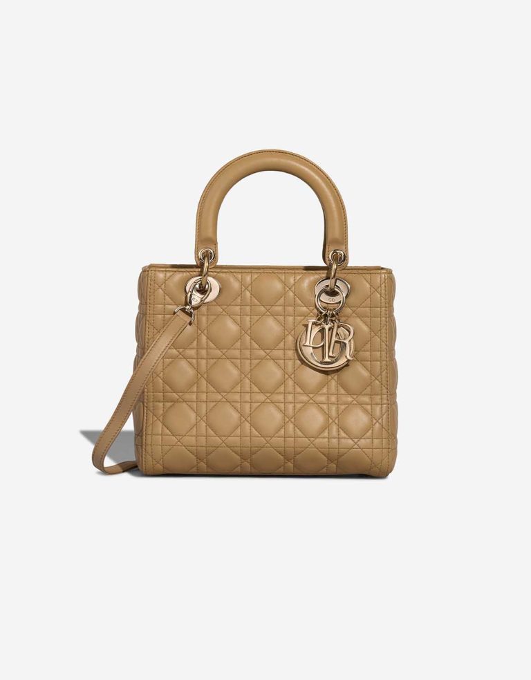 Dior Lady Medium Lamb Beige Front | Sell your designer bag