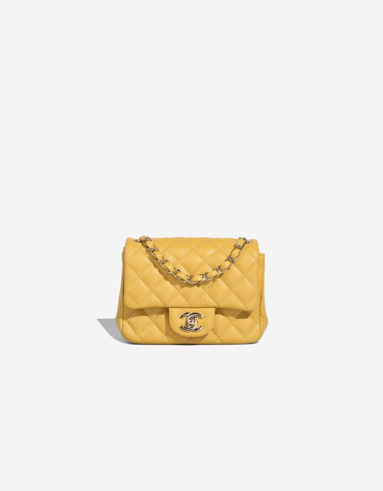 Chanel Timeless Mini Square Caviar Yellow Front | Sell your designer bag