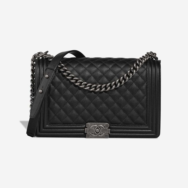 Chanel Boy Large Caviar Black Front | Sell your designer bag