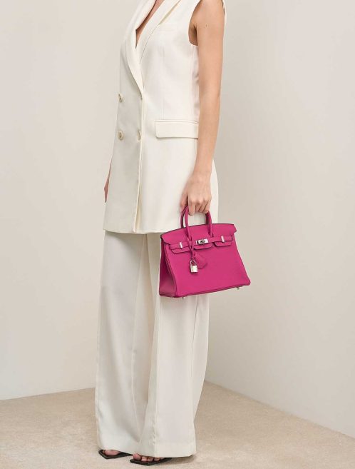 Hermès Birkin 25 Togo Rose Pourpre on Model | Sell your designer bag