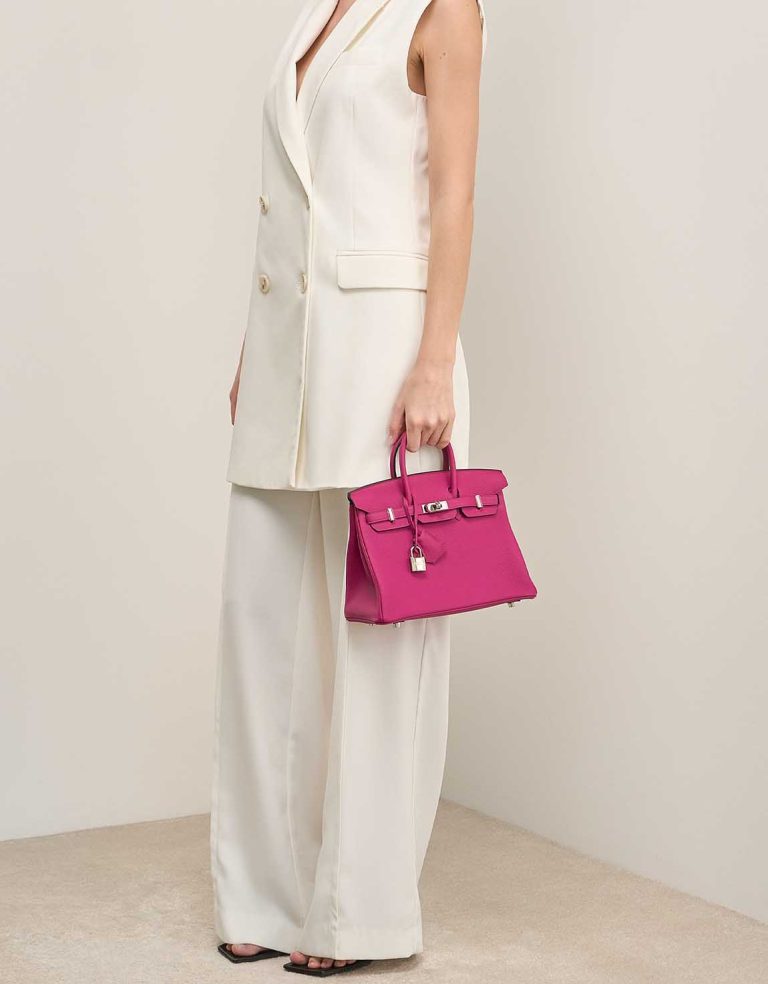 Hermès Birkin 25 Togo Rose Pourpre on Model | Sell your designer bag