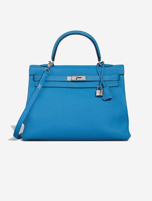 Hermès Kelly 35 Taurillon Clémence Bleu Zanzibar Front | Sell your designer bag