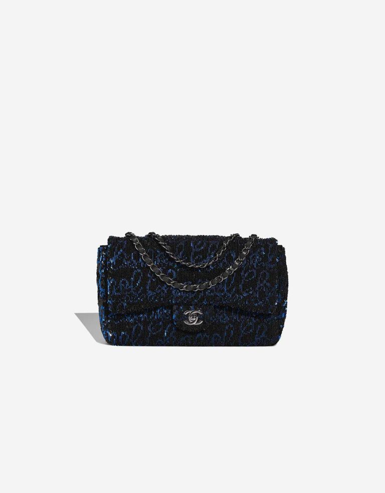 Chanel Timeless Medium Sequins Black / Blue Front | Sell your designer bag