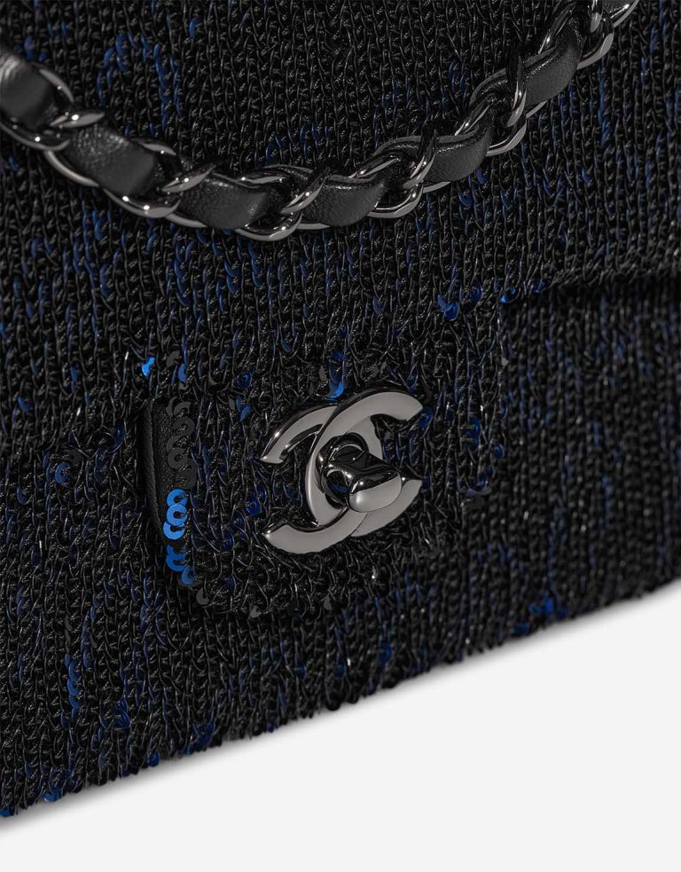 Chanel Timeless Medium Sequins Black / Blue Closing System | Sell your designer bag