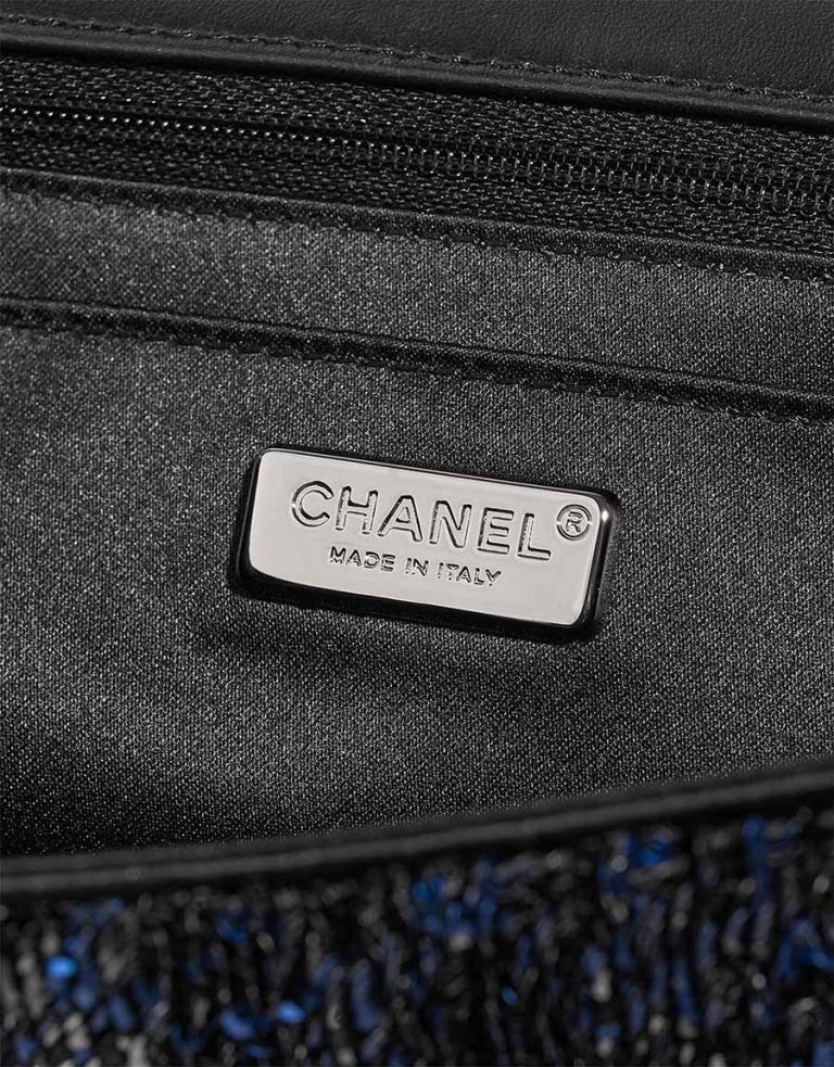 Chanel Timeless Medium Sequins Black / Blue Logo | Sell your designer bag