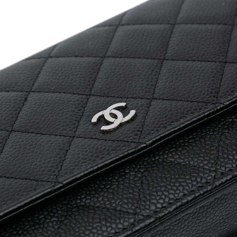 Chanel Wallet On Chain Caviar Black Closing System | Sell your designer bag