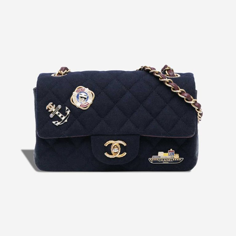 Chanel Timeless Mini Rectangular Paris-Hamburg Jersey Blue Front | Sell your designer bag