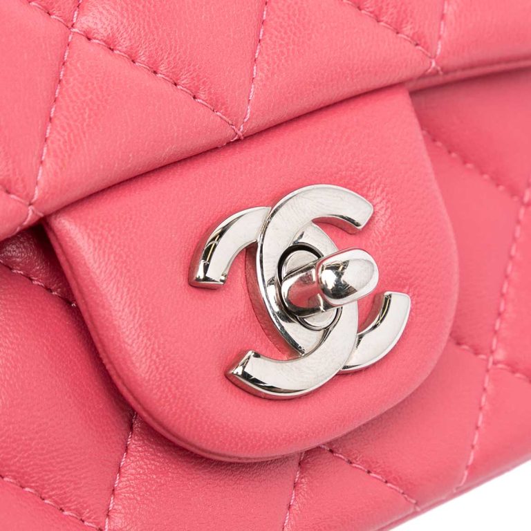 Chanel Timeless Mini Square Lamb Pink Front | Sell your designer bag