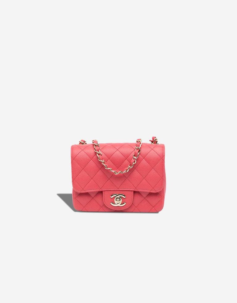 Chanel Timeless Mini Square Caviar Coral Front | Sell your designer bag