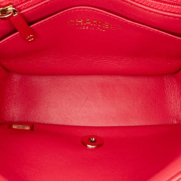 Chanel Timeless Mini Square Caviar Coral Inside | Sell your designer bag