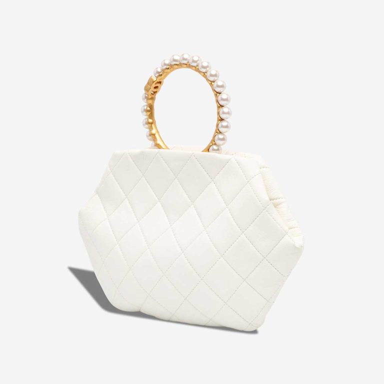 Chanel Pearl Crown Handle Clutch Lamb White | Sell your designer bag