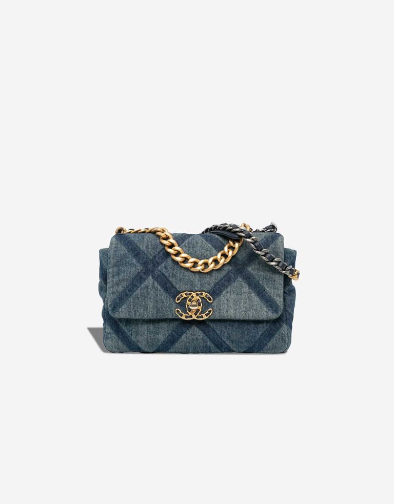 Chanel 19 Flap Bag Denim Blue Front | Sell your designer bag